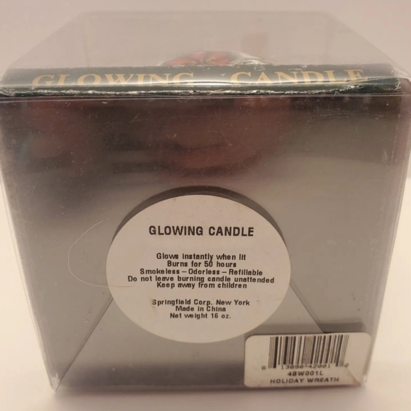 Springfield Glowing Candle Holiday Wreath Pattern NEW Unopened Vtg Refillable - Picture 4 of 12